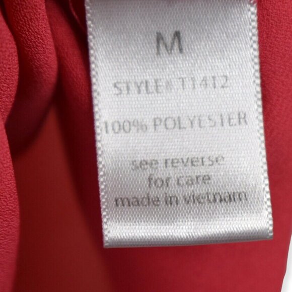 Active USA Blouse M Womens Zip Front Long Sleeve Pink Polyester Roll Tab Top - Picture 6 of 8